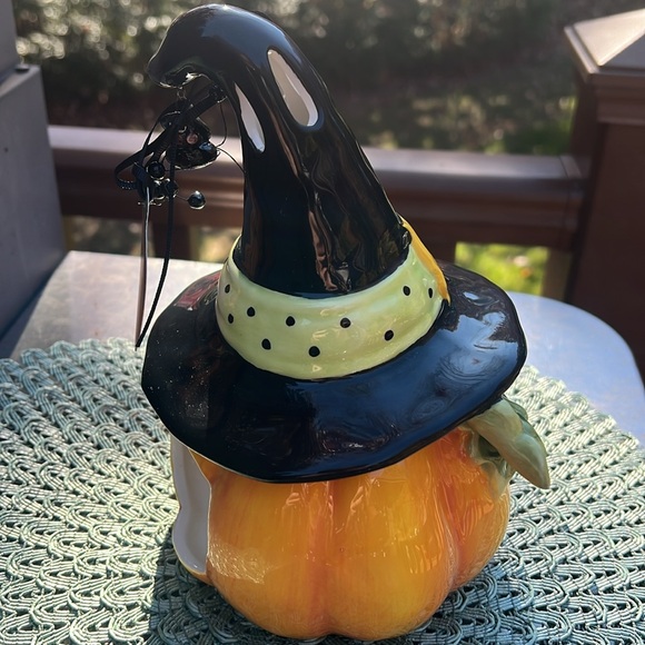 NWT Blue Sky Clayworks Pumpkin 🎃 Jack with Hat Candle 🕯️ Holder. - Picture 8 of 10